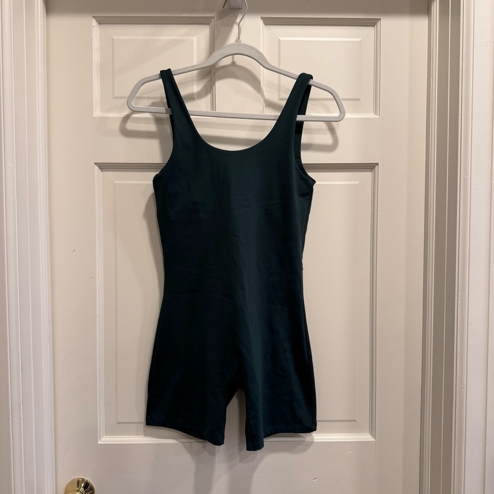 Girlfriend Collective Bike Unitard in Moss